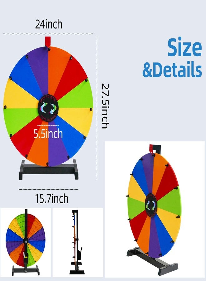 Hooomyai 24 Inch Tabletop Prize Spinning Wheel with Stable Base Stand, Dry Erase Spinner 12 Slots Modular Spin Wheel for Prizes with Dry Markers and Eraser for Carnival Game Trade Show - Image 3